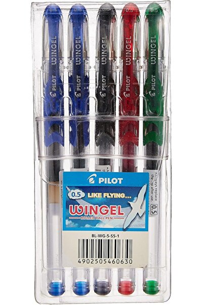 Generic مجموعة أقلام جل وينجل رولر بول BL-WG-5-S5-1 من 5 قطع، بسمك 0.5 مم، مت...