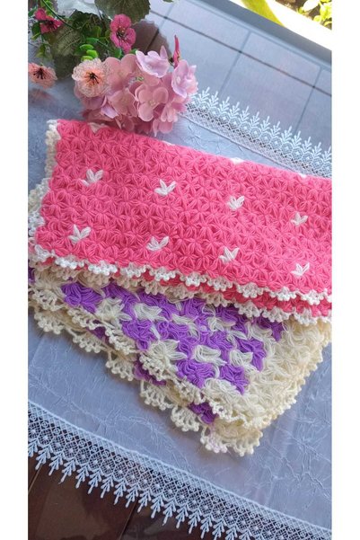 Bircan Hediyelik Bath Washcloth 2 Pieces Square Handcrafted