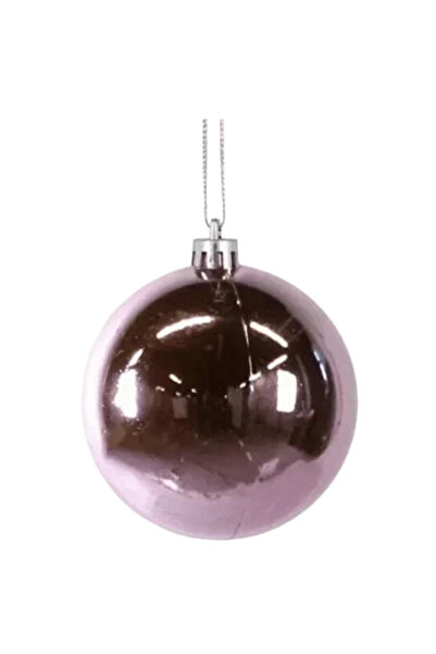 OEM Χριστουγεννιάτικη πλαστική μωβ μπάλα 8 εκ. σετ 6 τεμάχια 7901400
