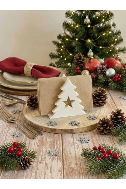 Onflow Pine Tree Design 3D Printer Production Vertical Napkin Holder - Christmas Table & Kitchen Napkin Stand