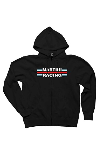 CrowsGate Φούτερ Martini Racing με μαύρη κουκούλα με φερμουάρ