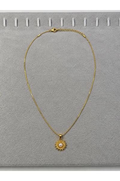 UTTBASİC Gold Güneş Figürlü Kolye