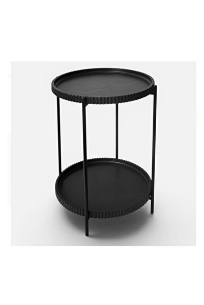 Generic Brand Masuta Auxiliara Rotunda Neagra Ø42x52cm