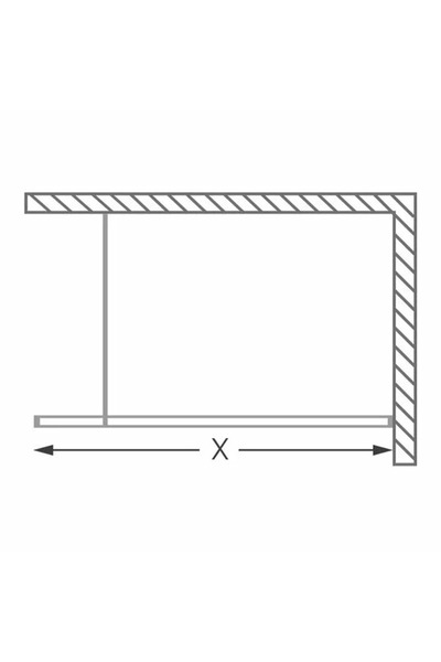 Vivis Paravan de duș EI TWF 1200/2000, profil cromat, sticlă transparentă de 6mm, braț de susținere lungime 1200 mm