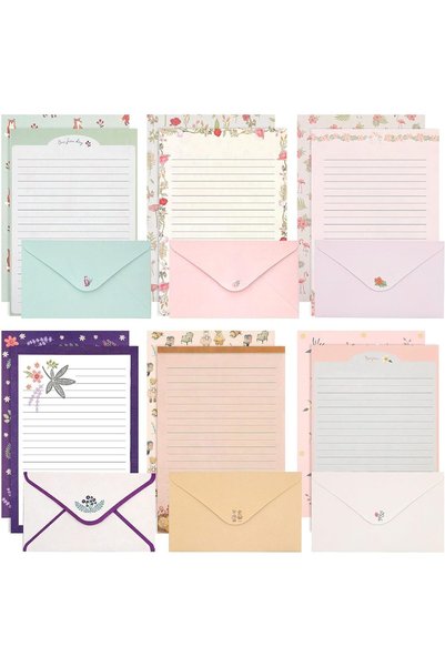 Generic Floral Stationery Paper Set, 36 Lined Sheets + 18 Matching Envelopes,...