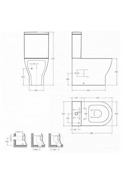 Vivis Vas WC EMMA Rotunjit BTW Compact Nou Alb