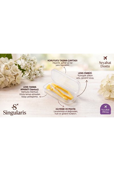 Singularis Sarı Pratik Lens Takma Aparatı - Hijyenik Vantuz ve Cımbız Seti