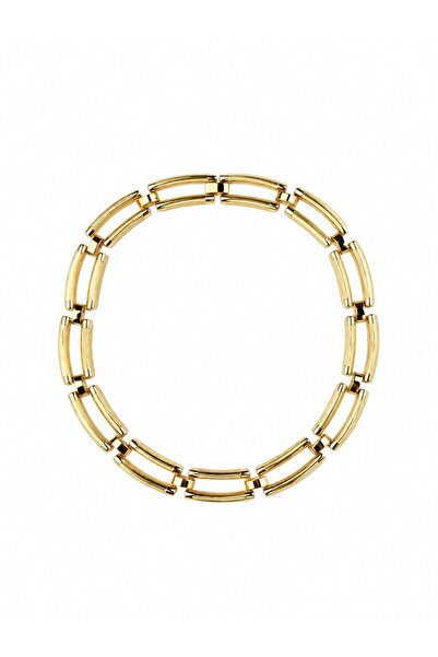 Sacha Accessories قلادة ذهبية مستطيلة الشكل