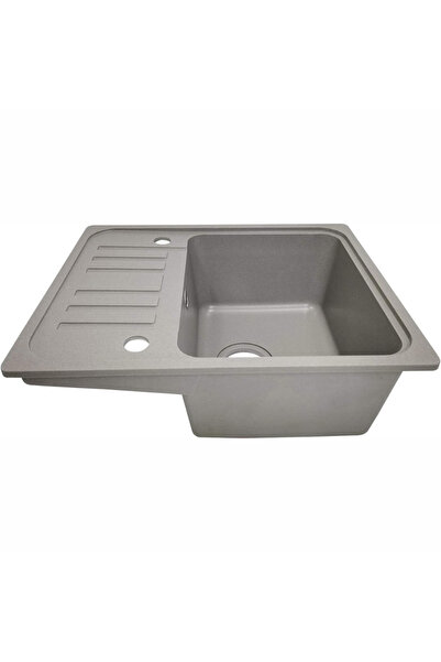 aquamarin Chiuvetă de bucătărie din granit, 1 cuvă, gri, 56,9 × 44,9 cm, cu s...
