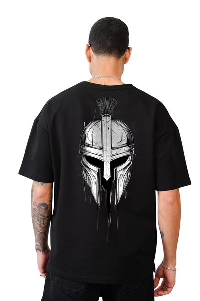 Texclusive 300 Sparta Tshirt Helmet Back Printed Spartan T-Shirt