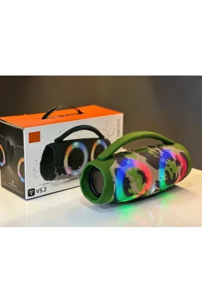 OEM Booms Box3 Mini ασύρματο φορητό ηχείο Bluetooth με LED RGB φωτισμό - Army...