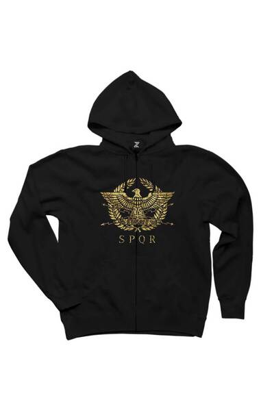 CrowsGate Φούτερ με κουκούλα με μαύρο φερμουάρ Roman Empire Emblem