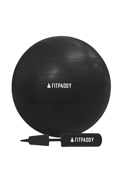 OEM Μπάλα Pilates 65 εκ. PVC 900gr και τρόμπα χειρός μαύρη GBALL65 FITPADDY