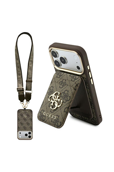 Guess iPhone 17/18 Pro Max Θήκη με υποδοχή κάρτας 4G και MagSafe, Καφέ