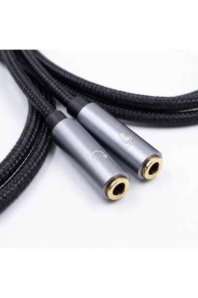 KEEPRO 3.5mm Headphone and Microphone Combiner Converter Braided Cable 1m