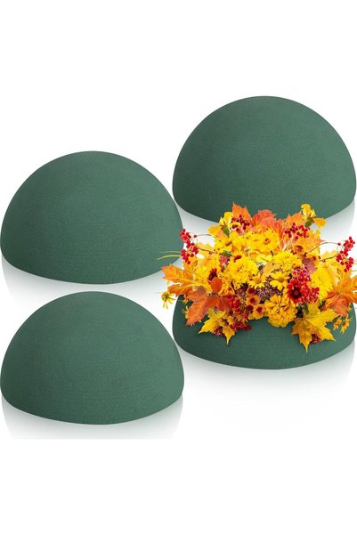 Generic 4 Pcs Floral Foam Half Balls, Half Round Green Dry & Wet Flower Green...