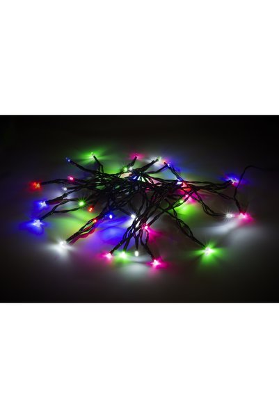 OEM Χριστουγεννιάτικα λαμπάκια γιρλάντα 40 LED πολύχρωμα με μαύρο καλώδιο 5m ...
