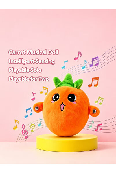 Generic Touch-Sensitive Musical Carrot Plush – Interactive Fruit Piano Toy for Kids