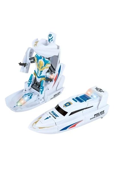 OEM Ρομπότ που αλλάζει μορφή σε Speedboat με φως και ήχο 9916 σε λευκό χρώμα