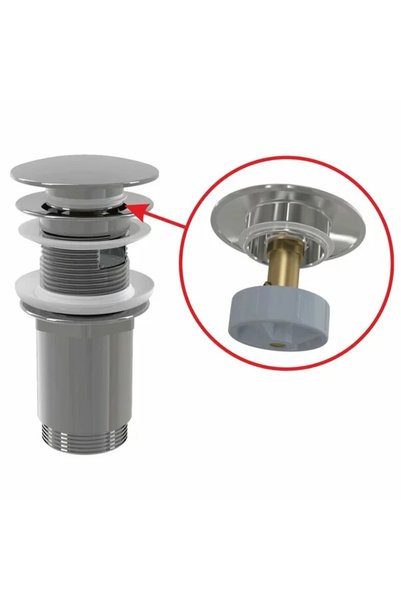 Vivis Ventil de scurgere chiuvetă Click/Clack 1 1/4 metalic, cu preaplin, dop...