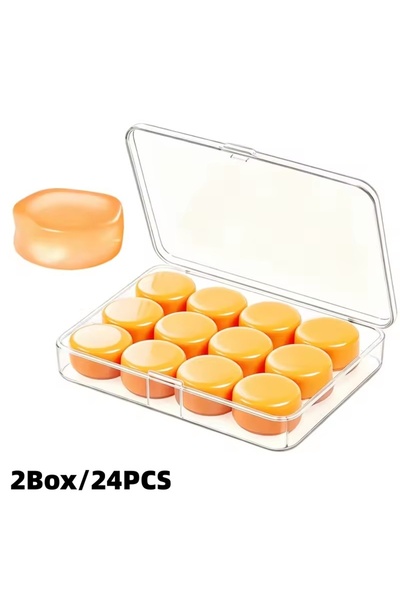 Choice Orange(24Pcs Plugs) 12Pcs/box Silicone Ear Plugs Reusable Earplugs for...