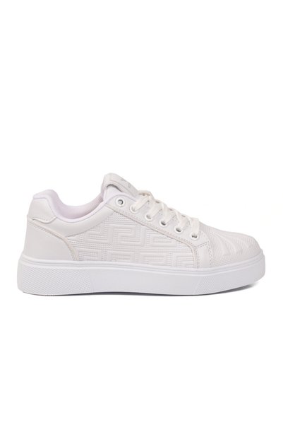 WALKWAY Unisex Lace-Up Thick Sole Sports Shoes White Stylish Comfortable Casual Shoes Sneaker 26201