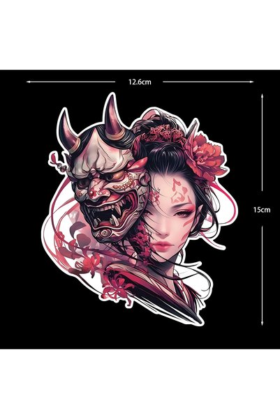 Choice 06 (15 سم × 12.6 سم) ملصقات عاكسة JDM Geisha تناسب خوذة الدراجات النار...