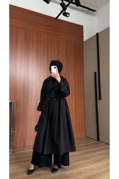 NUHBE Classic Trench Coat Black