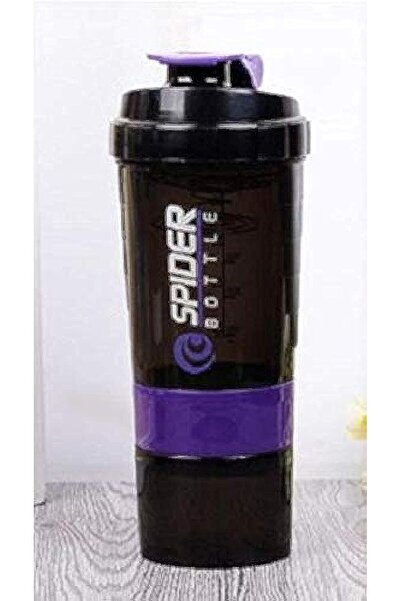 Generic Spider protein shaker 3 in 1 Sports water bottle with mixing purple C...