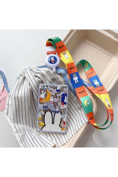 Choice MF-KT-BANTUO Kawaii Miffy Rabbit Lanyard ID Badge Holder Retractable N...