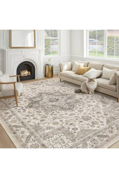 Generic Washable Area Rug, Machine Stain Resistant Anti Slip Low Pile Area ru...