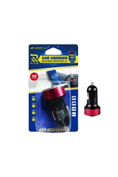 OEM Φορτιστής αυτοκινήτου Dual USB 15W / 3.1A με LED φωτισμό - W16930-1, σε κ...