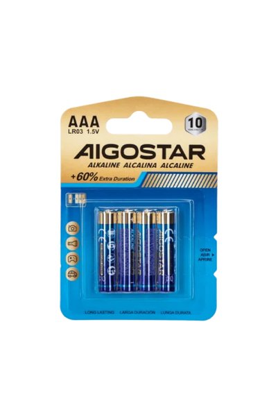 OEM Αλκαλικές μπαταρίες LR03 AAA 1,5V 4 τεμάχια Aigostar