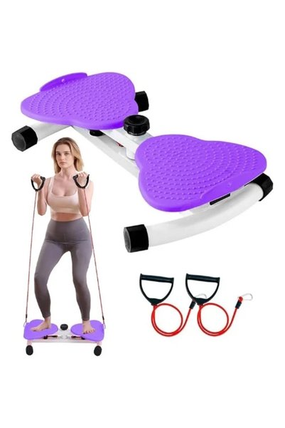 OEM Σανίδα άσκησης Waist Twister με λάστιχα αντίστασης σε μωβ χρώμα