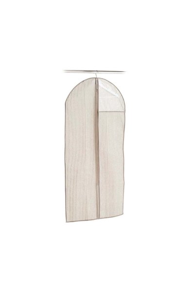 zeller Husă pentru haine, 59x119 cm, bej, cu fereastră, Dungi