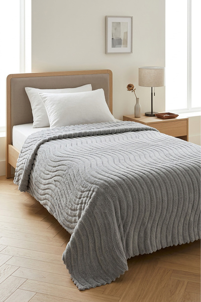 Decomia Home Wellsoft Soft Self-Striped Embossed Single Blanket Bed Sofa Cover