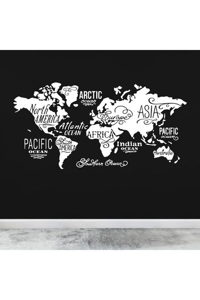 MAXPIX - World Map Wall Vinyl Decal Sticker, Medium/Large Size, for Living Ro...