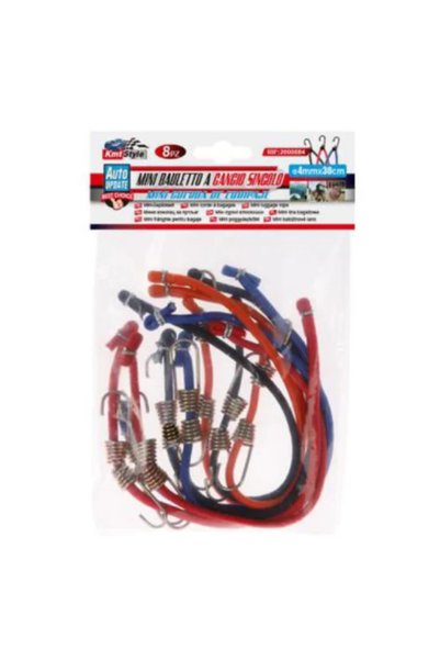OEM Mini χταπόδι μονό ελαστικό με γάντζους 4mmx30 εκ. σετ 8 τεμάχια 2000884