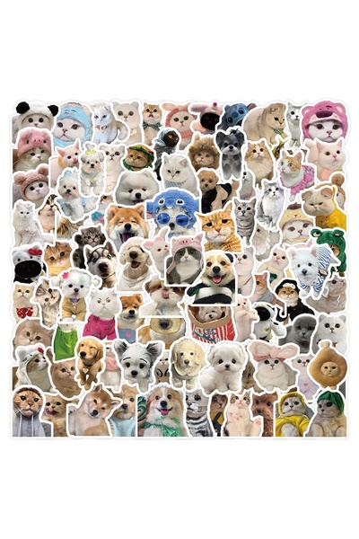 Choice Cats-Dogs 200/100PCS Funny Cute Pets Puppy Kitten Stickers For Helmet ...