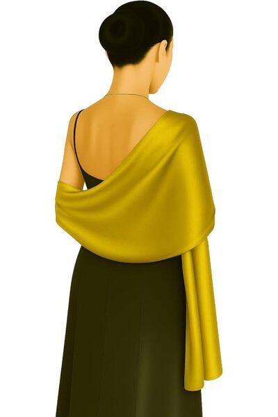 SHANLING Shanlin Silk Feel Long Satin Patterned & Solid Color Scarves for Wom...
