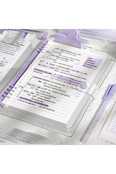 Choice A5 purple 60 Sheets of 120-Page Transparent Soft Leather Loose-Leaf No...