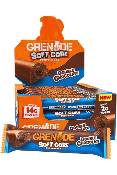 Grenade Soft Core Double Chocolate Flavour Protein Bar, 12 x 50 g