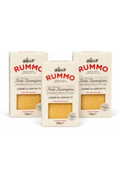 Rummo Set de 3 x Paste Lasagne cu ouă nr. 173, 500 g/bucată, Lenta Lavorazion...