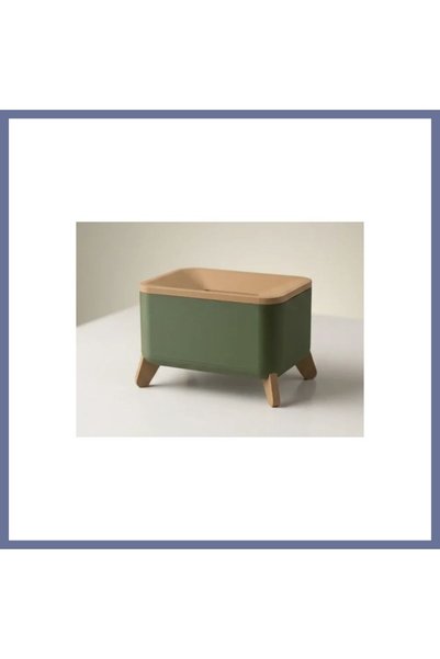Generic Brand 3D Printing Rectangular Ashtray with Feet Wood Look Lid Retro D...