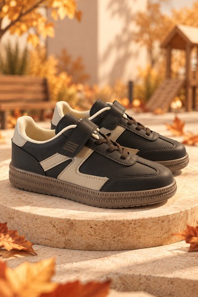 Tonny Black Unisex Kahve Rahat Kalıp Termo Taban Cırtlı Sneaker