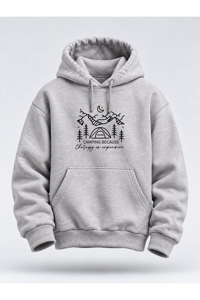 North Whiskers Camping because Therapy Is Expensive Printed Unisex Hoodie – C...