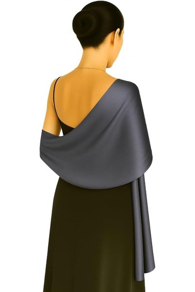 SHANLING Shanlin Silk Feel Long Satin Patterned & Solid Color Scarves for Wom...