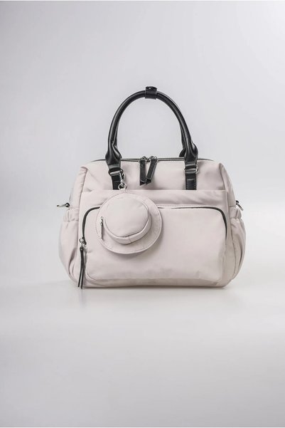 ÇÇS Women's Multi-Pocket Zippered Hand and Shoulder Bag with Hat Charm Detail...