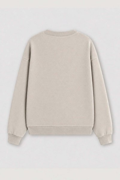 Monila Kadın Premium Kumaş Şardonlu Köpek Baskılı Sweatshirt