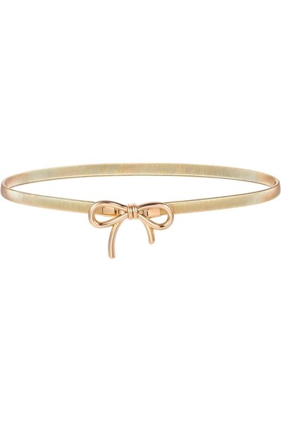 Generic Bow Belts For Women, Skinny Gold Belt Waist Belt, Stretchy Bow Metal ...